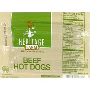 Heritage Farm Beef Hot Dogs