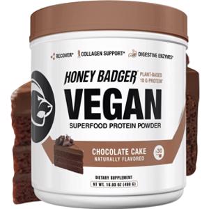 Honey Badger Vegan Protein Powder Chocolate Cake