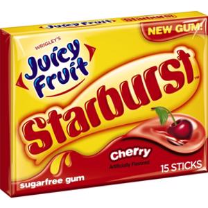 Juicy Fruit Starburst Cherry Sugarfree Gum