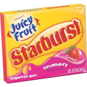 Juicy Fruit Starburst Strawberry Sugarfree Gum