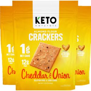 Keto Naturals Cheddar & Onion Almond Flour Crackers