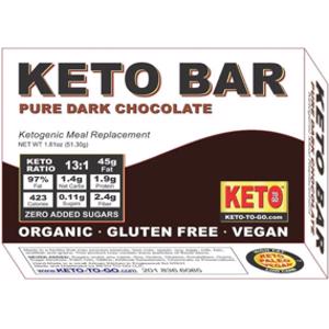 Keto To Go Pure Dark Chocolate Keto Bar