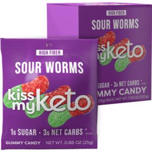 Kiss My Keto Sour Worms Gummy Candy