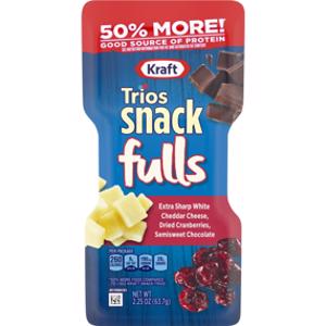 Kraft Extra Sharp White Cheddar Cheese, Cranberries, & Chocolate Trios Snackfulls