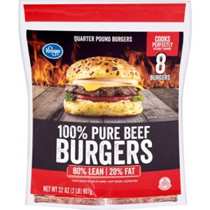 Kroger 80% Lean Pure Beef Burgers