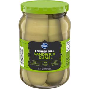 Kroger Kosher Sandwich Slims Dill Pickles