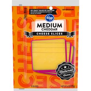 Kroger Medium Cheddar Cheese Slices