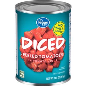 Kroger No Salt Added Peeled Diced Tomatoes