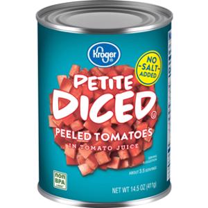 Kroger No Salt Added Petite Diced Peeled Tomatoes