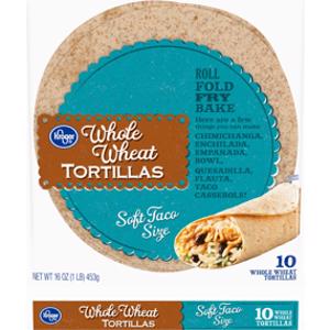 Kroger Soft Taco Size Whole Wheat Tortillas