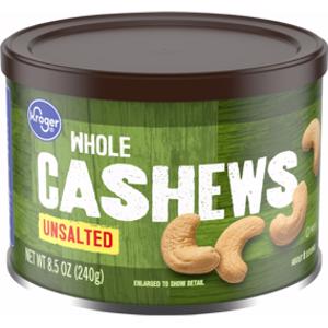 Kroger Unsalted Whole Cashews
