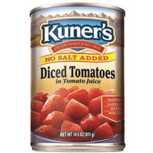 Kuner's No Salt Added Diced Tomatoes