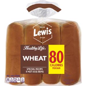 Lewis Bake Shop Healthy Life Wheat Hot Dog Buns