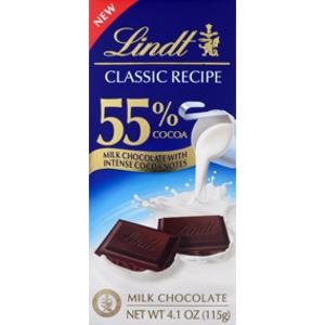 Lindt 55% Cocoa Milk Chocolate Bar