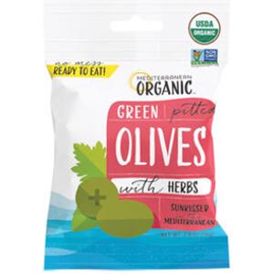 Mediterranean Organic Green Pitted Snack Olives