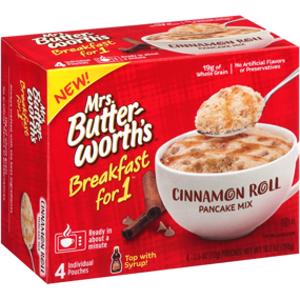 Mrs. Butterworth's Breakfast for 1 Cinnamon Roll Pancake Mix