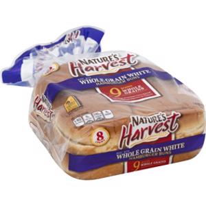 Nature's Harvest Whole Grain White Hamburger Bun