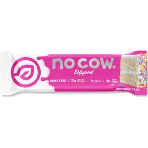 No Cow Dipped Birthday Cake Protein Bar