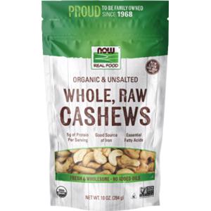 Now Foods Organic Unsalted Whole Raw Cashews