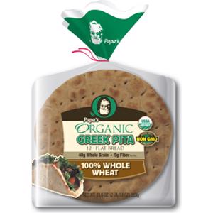 Papa's Organic Whole Wheat Greek Pita Bread