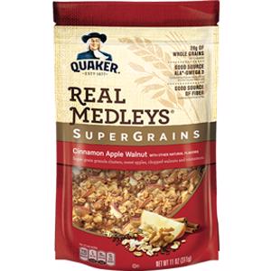 Quaker Cinnamon Apple Walnut Real Medleys SuperGrains Granola