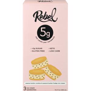 Rebel Double Peanut Butter Ice Cream Sandwich