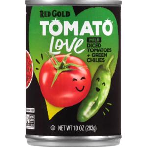 Red Gold Tomato Love Mild Diced Tomatoes w/ Green Chilies