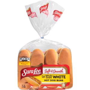 Sara Lee Soft & Smooth Whole Grain White Hot Dog Buns