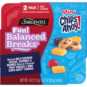 Sargento Fun Balanced Breaks Mild Cheddar Cheese, Cherries & Berries Fruit Snacks & Mini Chips Ahoy