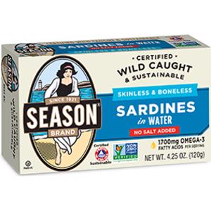 Season Skinless & Boneless Sardines in Water No Salt Added