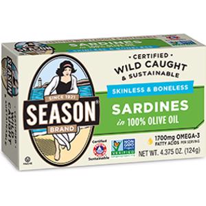 Season Skinless & Boneless Sardines in 100% Olive Oil