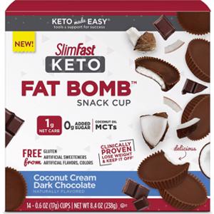 SlimFast Coconut Cream Dark Chocolate Keto Fat Bomb Snack Cup