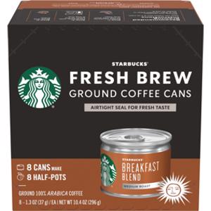Starbucks Fresh Brew Breakfast Blend Ground Coffee Cans
