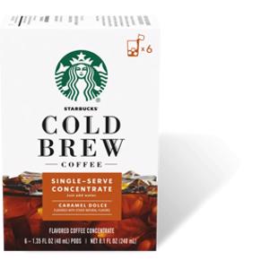 Starbucks Single-Serve Cold Brew Coffee Concentrate Caramel Dolce