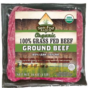 Sunfed Ranch Organic Grass Fed 85% Lean Ground Beef
