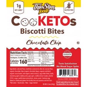 Thin Slim Foods CooKETOs Chocolate Chip Biscotti Bites