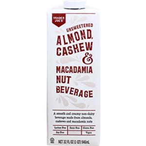 Trader Joe's Unsweetened Almond Cashew Macadamia Nut Milk