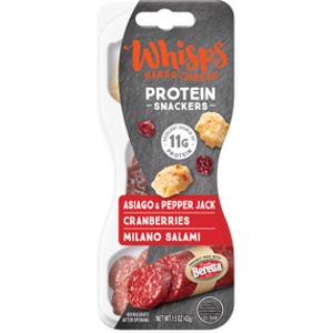 Whisps Asiago & Pepper Jack, Cranberries, Milano Salami Protein Snackers