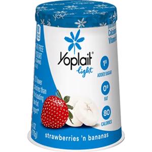Yoplait Light Strawberries Bananas Yogurt
